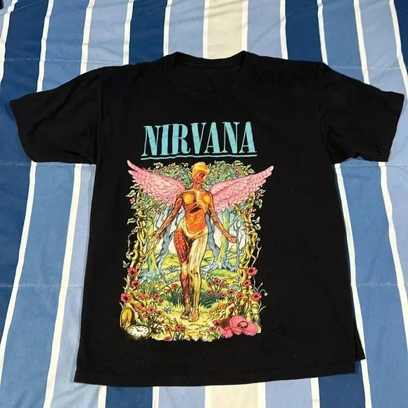 Nirvana Men's Grunge 90s In Utero Graphic Band Kurt T-Shirt - Picture 1 of 3
